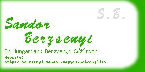 sandor berzsenyi business card